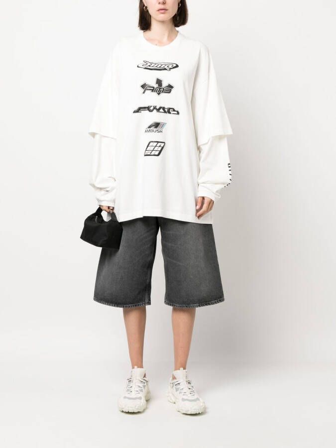 AMBUSH T-shirt met logoprint Wit