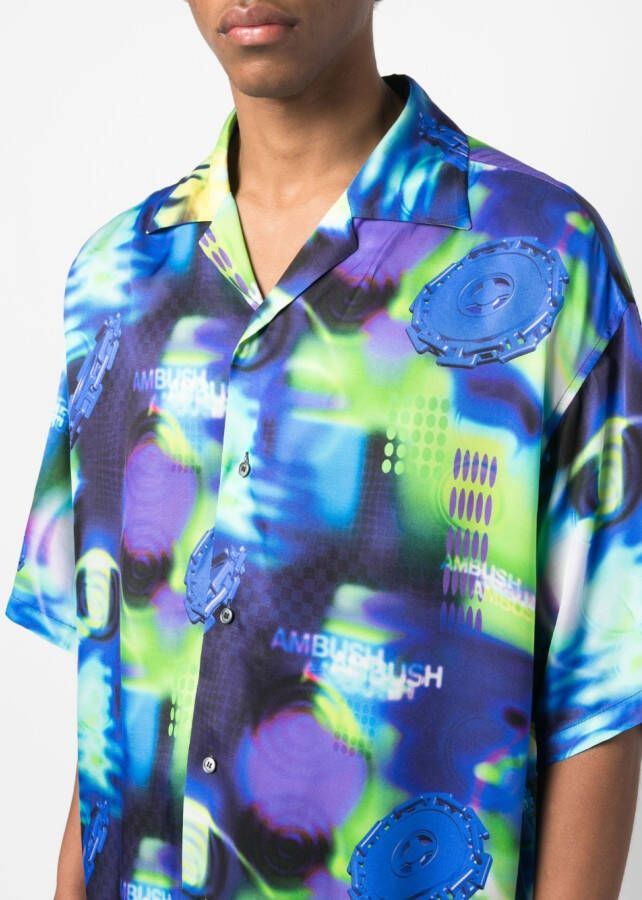 AMBUSH Overhemd met abstract patroon Blauw