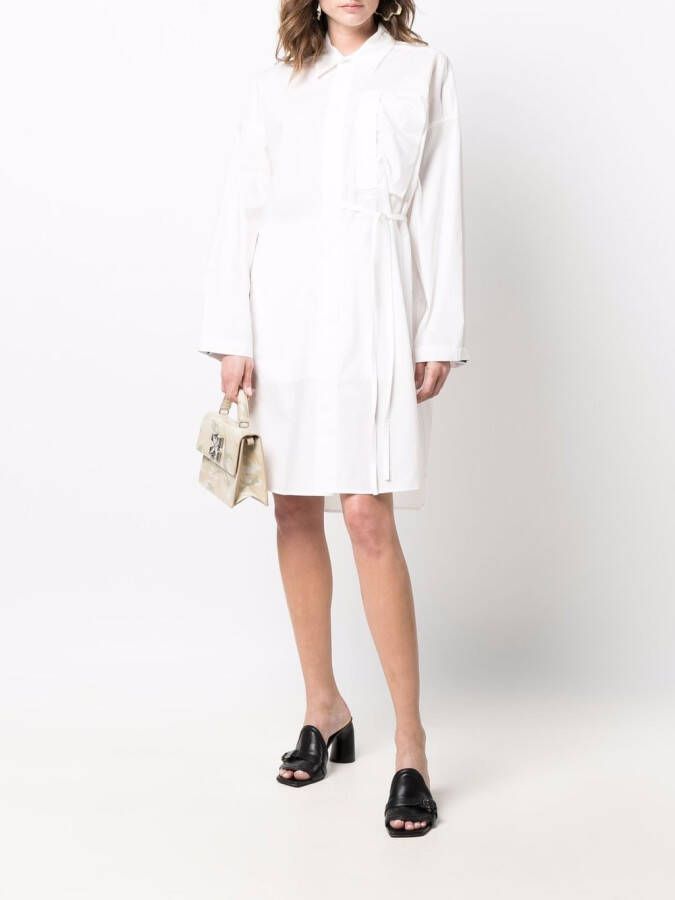 AMBUSH oversized waist-tie shirt dress Wit