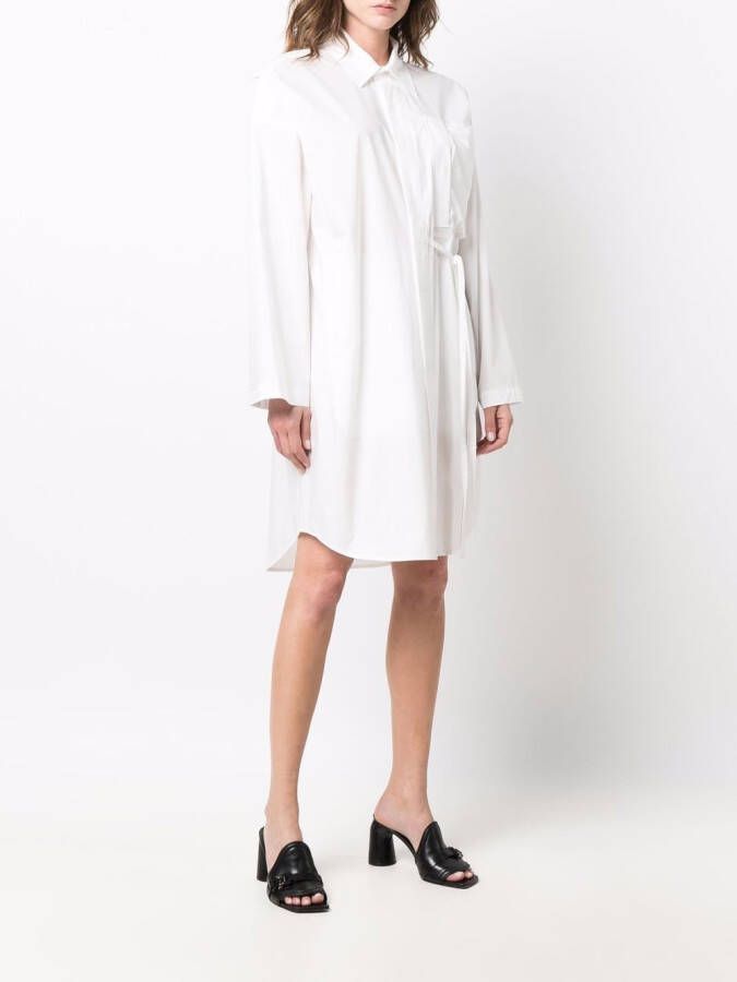 AMBUSH oversized waist-tie shirt dress Wit