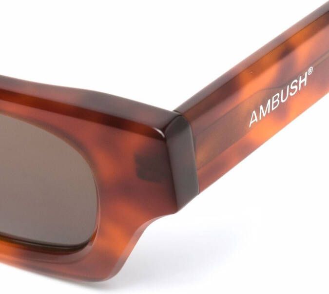 AMBUSH Ray zonnebril met vierkant montuur Bruin