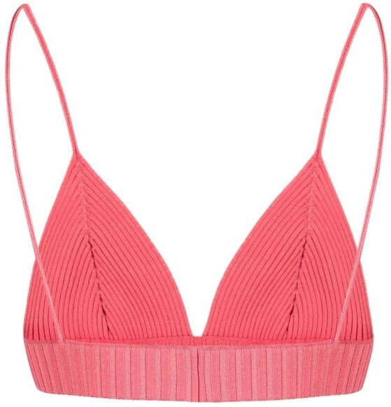 AMBUSH Ribgebreide bralette Roze