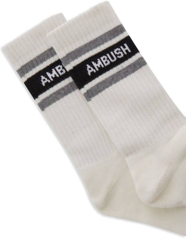 AMBUSH Sokken met intarsia logo Beige