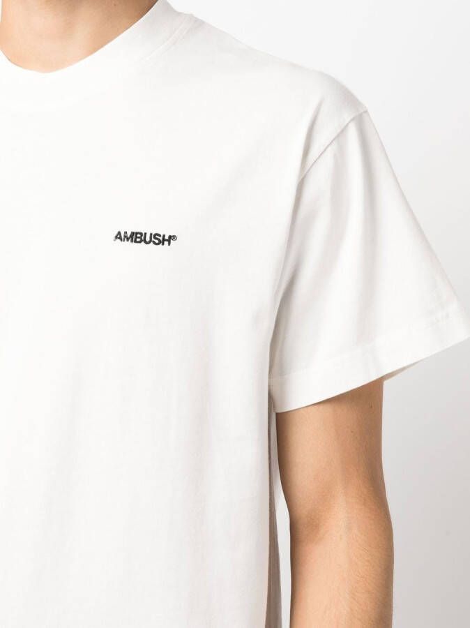 AMBUSH T-shirt met geborduurd logo Wit