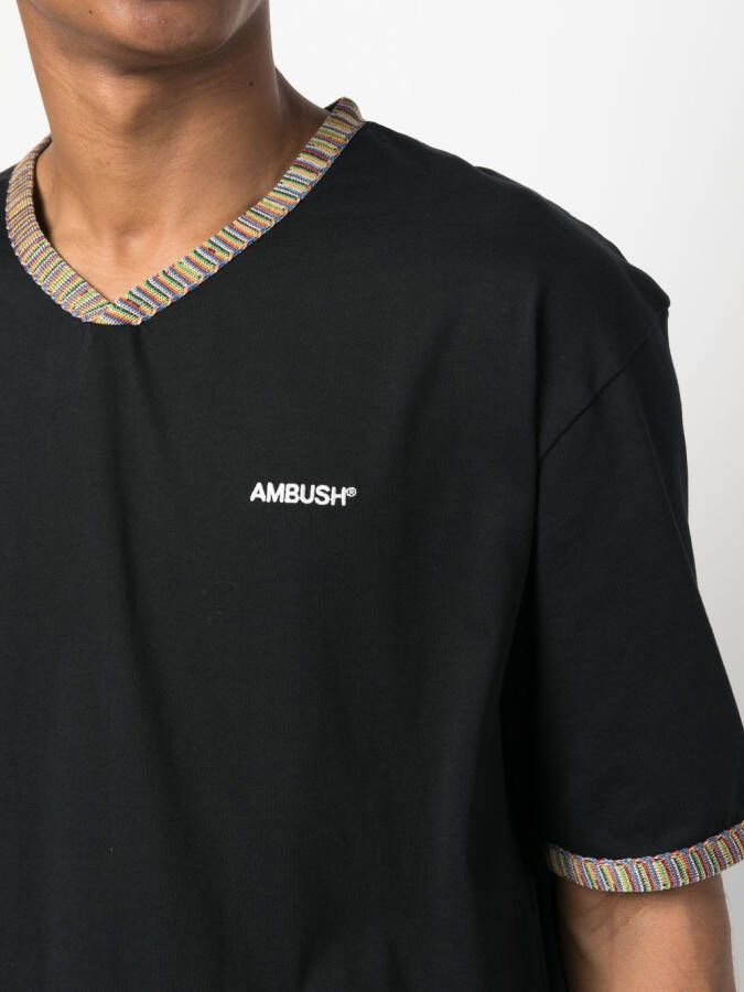 AMBUSH T-shirt met gestreepte afwerking Zwart
