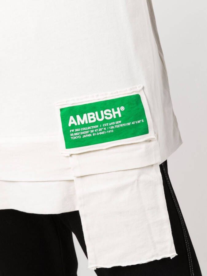AMBUSH T-shirt met logopatch Beige
