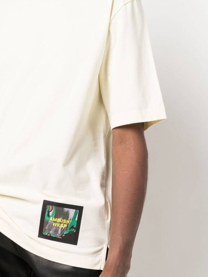 AMBUSH T-shirt met logopatch Beige