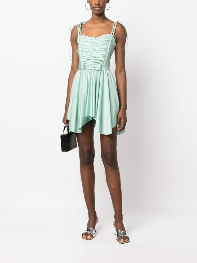 Amen Asymmetrische mini-jurk Groen