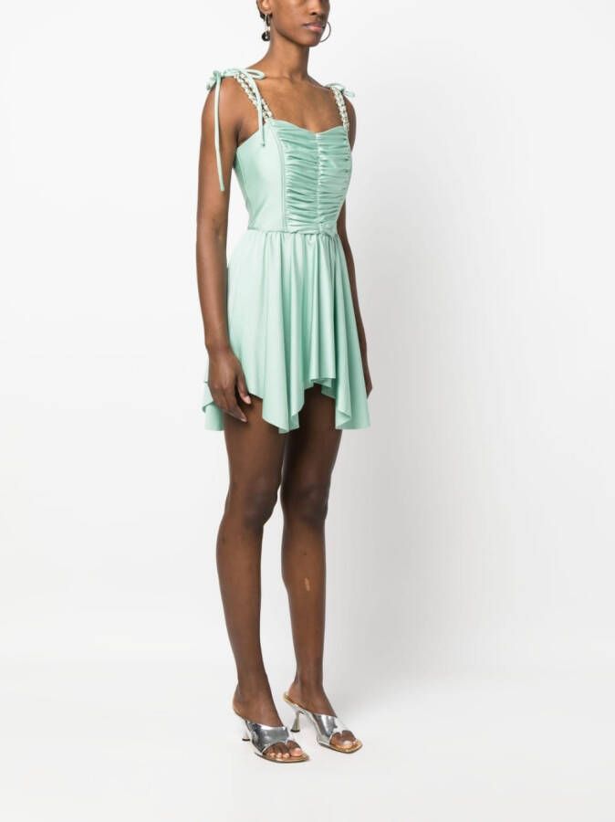 Amen Asymmetrische mini-jurk Groen