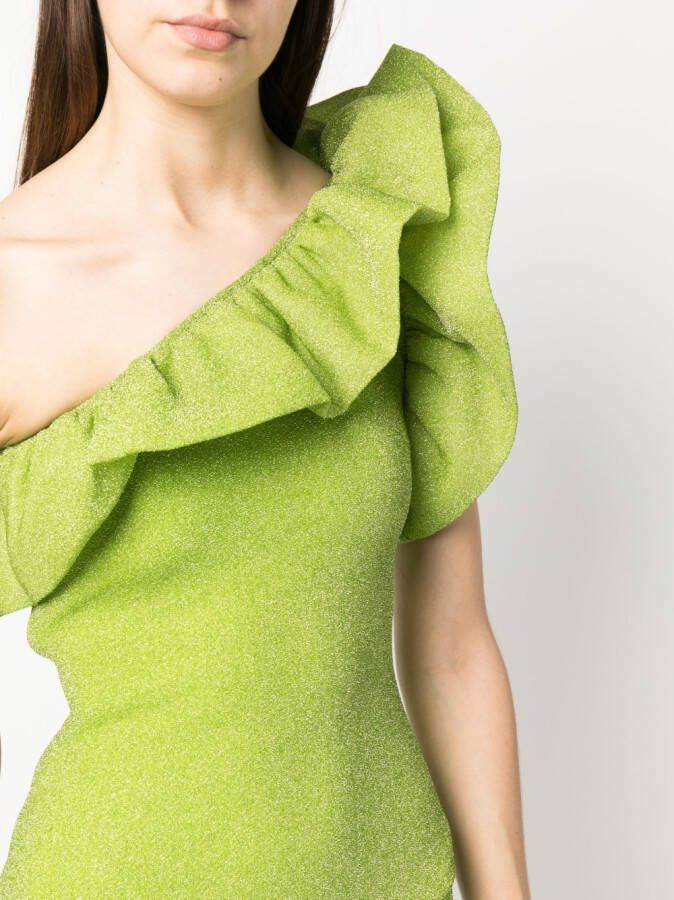 Amen Asymmetrische mini-jurk Groen