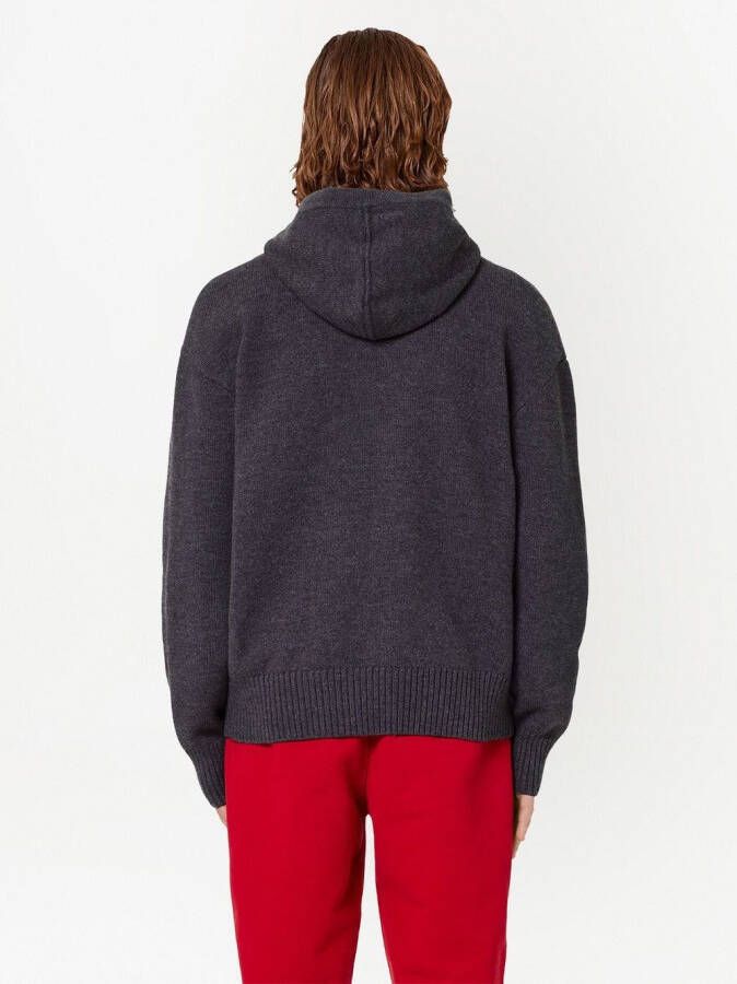 AMI Paris Gebreide hoodie Grijs