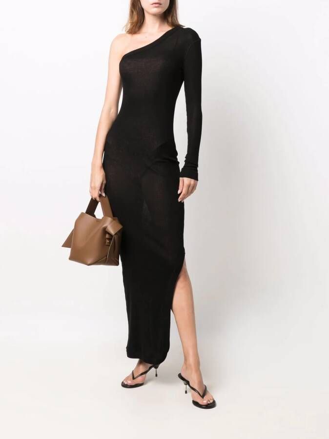 AMI Paris Asymmetrische jurk Zwart