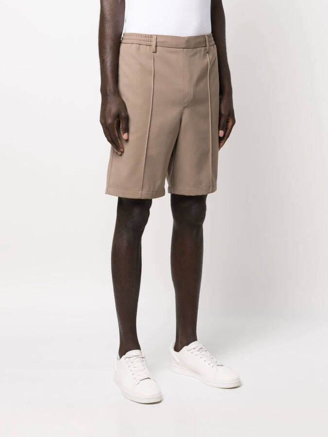 AMI Paris Bermuda shorts met elastische taille Beige