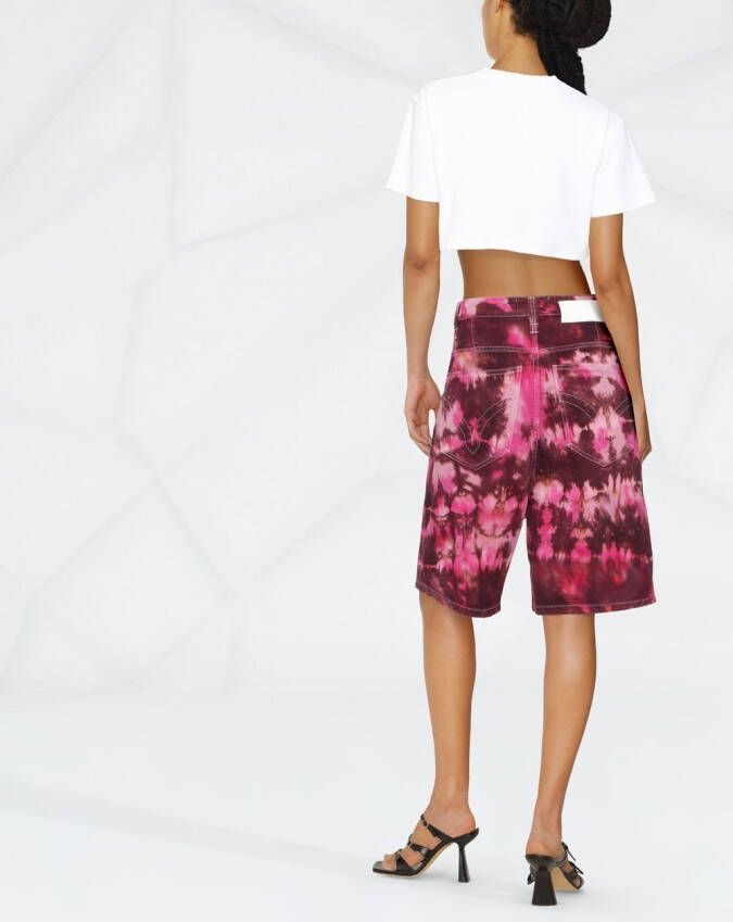AMI Paris Bermuda shorts met tie-dye print Roze