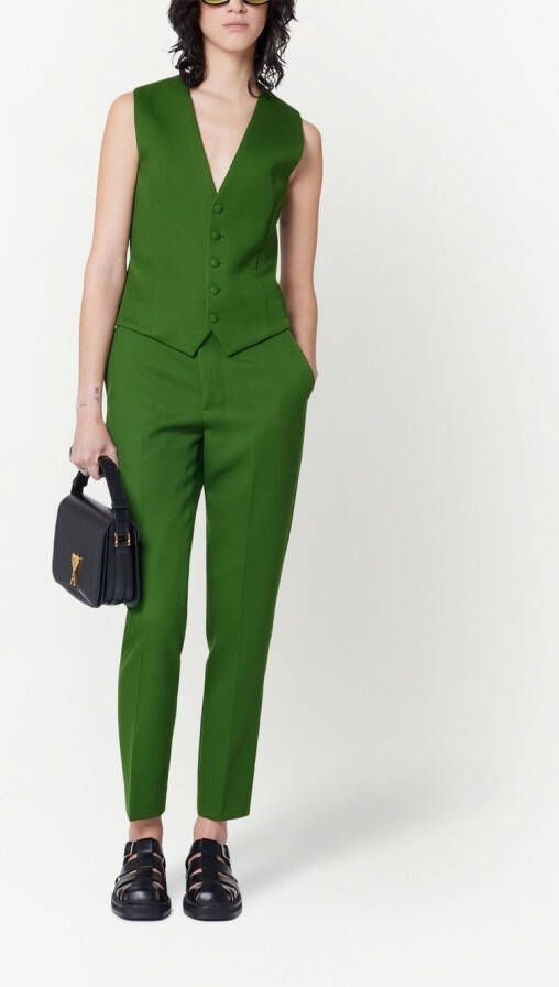 AMI Paris Broek van scheerwol Groen