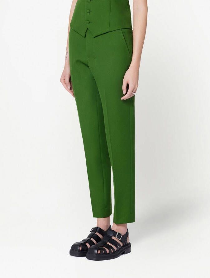 AMI Paris Broek van scheerwol Groen