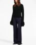 AMI Paris Cropped trui met franje Zwart - Thumbnail 3
