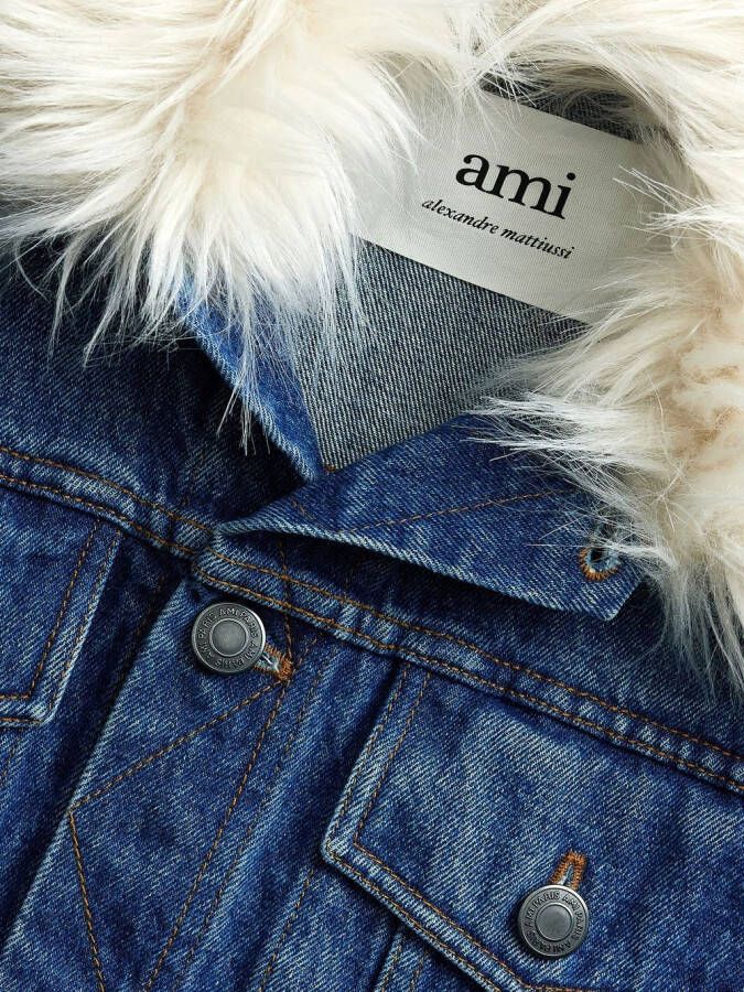 AMI Paris Denim jack Blauw