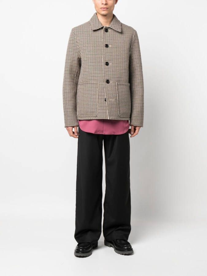 AMI Paris Blazer met enkele rij knopen Bruin