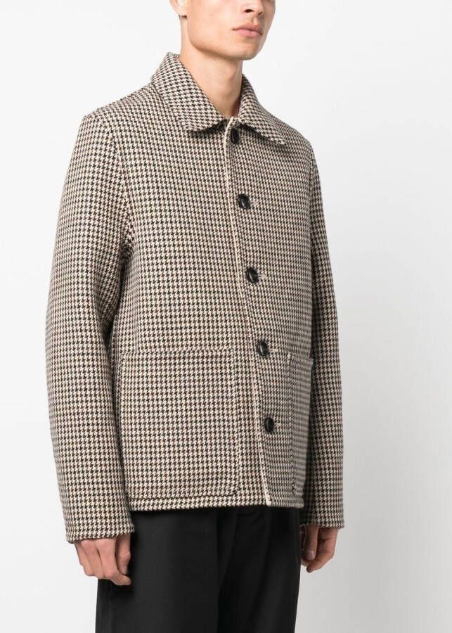 AMI Paris Blazer met enkele rij knopen Bruin