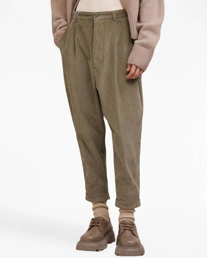AMI Paris Geplooide broek Bruin