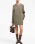 AMI Paris Geruite jurk Beige - Thumbnail 2