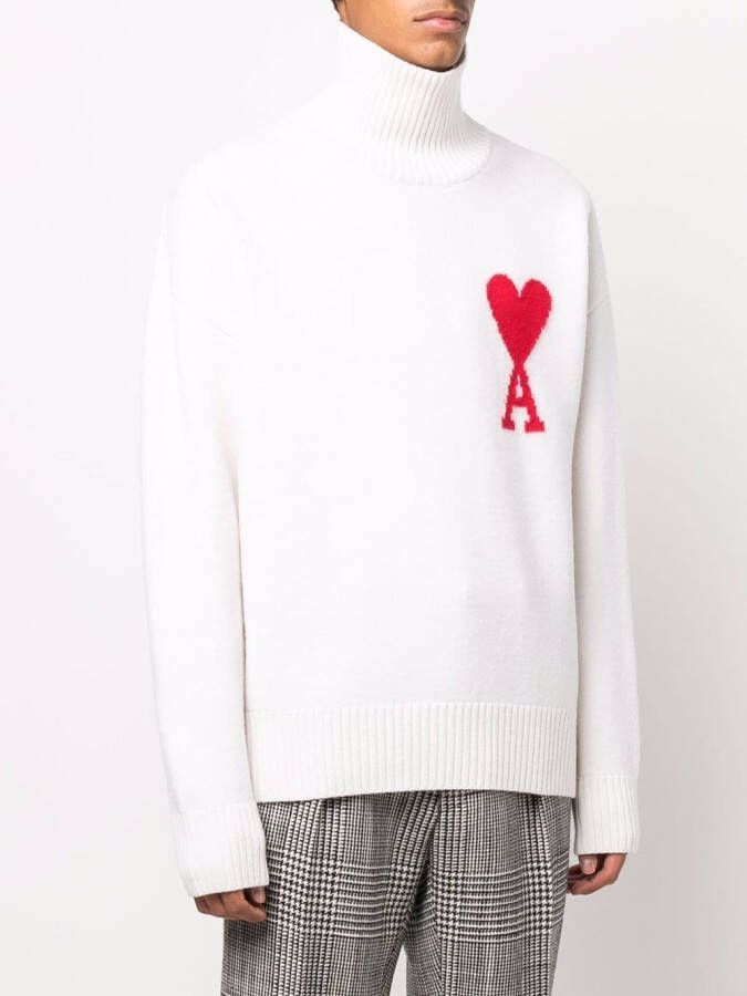 AMI Paris Gestreepte coltrui Wit