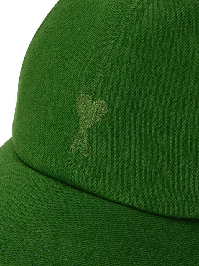 AMI Paris Honkbalpet met geborduurd logo Groen