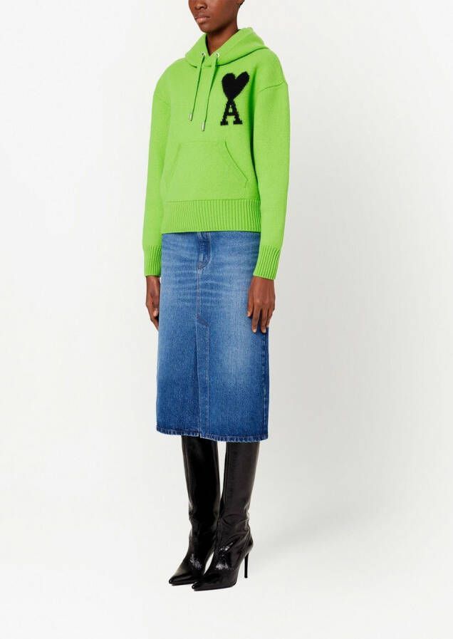 AMI Paris Hoodie met geborduurd logo Groen