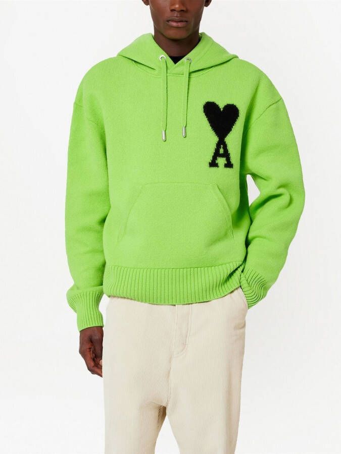 AMI Paris Hoodie met geborduurd logo Groen