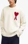 Ami Paris Unisex Oversized Pullover met Hart Logo Beige Heren - Thumbnail 9