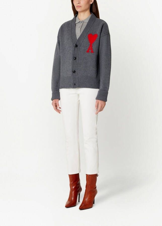 AMI Paris Intarsia vest Grijs