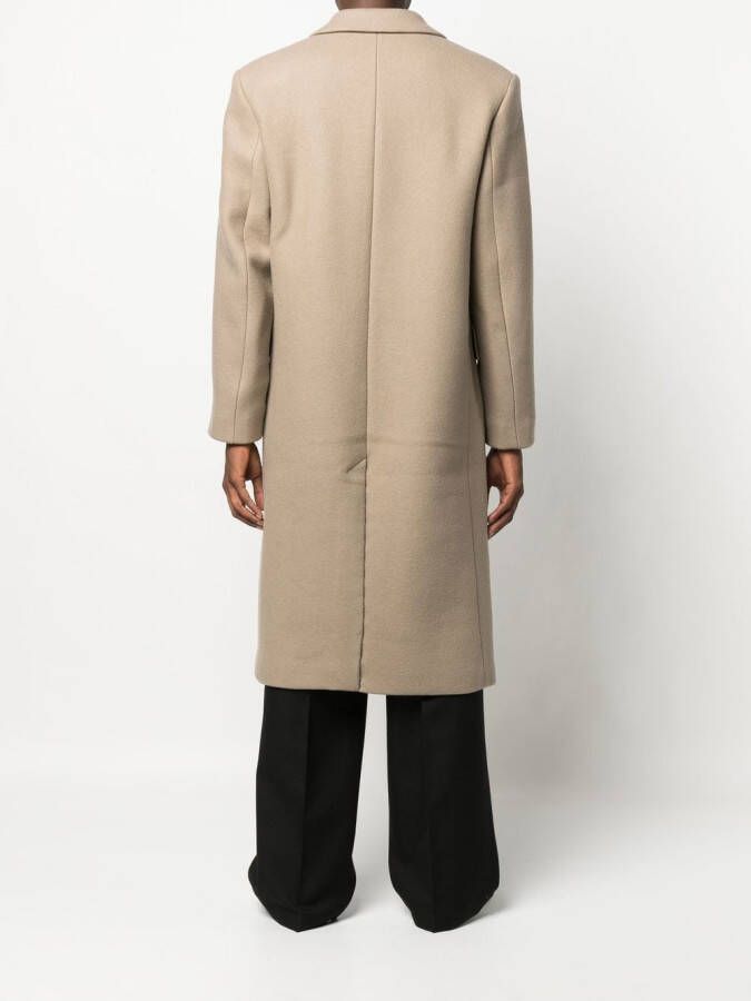 AMI Paris Jas met enkele rij knopen Beige
