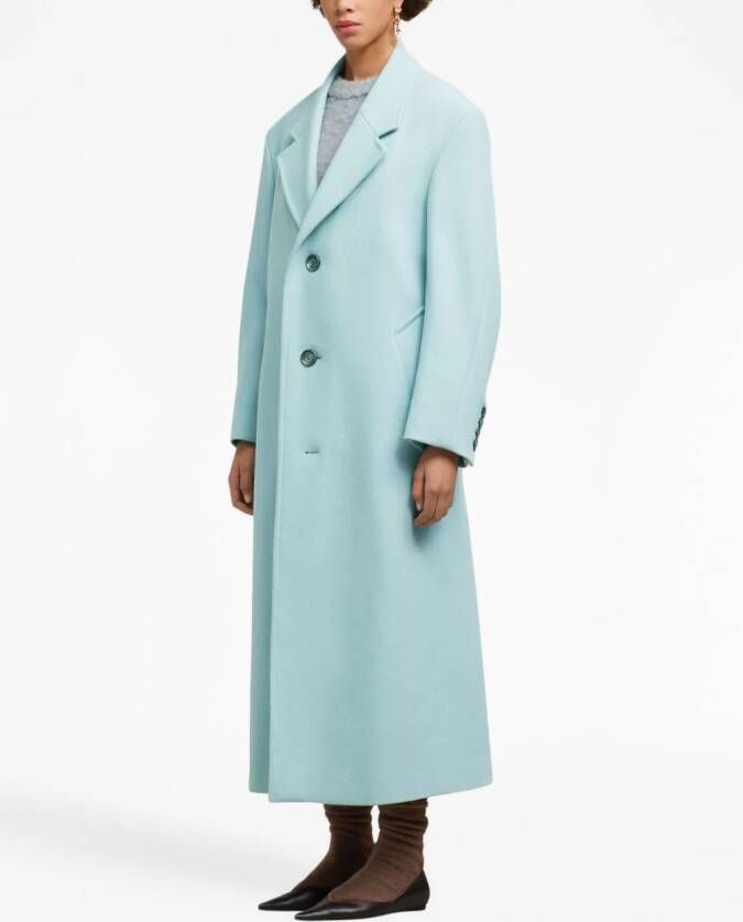 AMI Paris Jas met enkele rij knopen Blauw