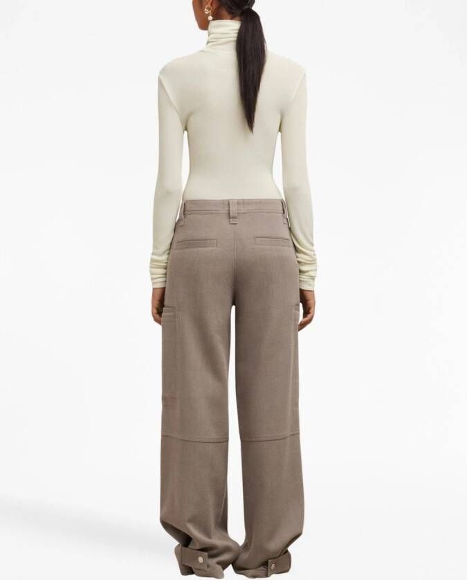AMI Paris Geribbelde coltrui Beige
