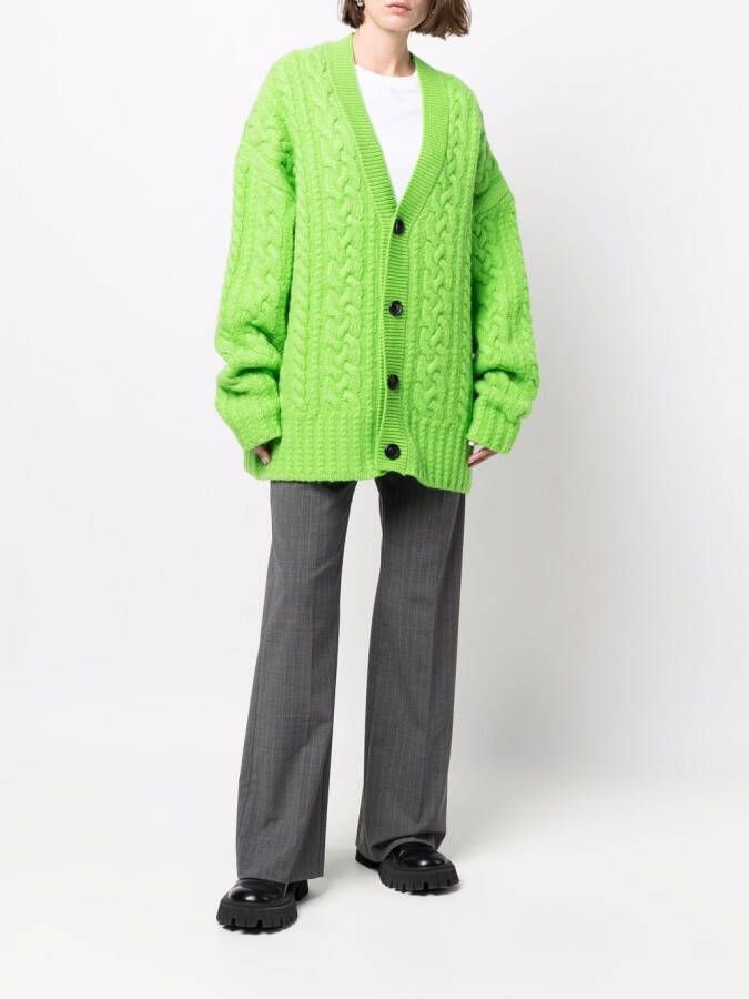 AMI Paris Kabelgebreid vest Groen