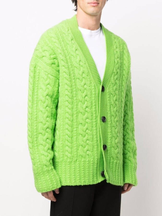 AMI Paris Kabelgebreid vest Groen