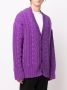 AMI Paris Kabelgebreid vest Paars - Thumbnail 4
