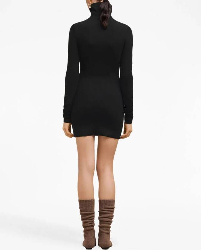 AMI Paris Mini-jurk met hoge hals Zwart