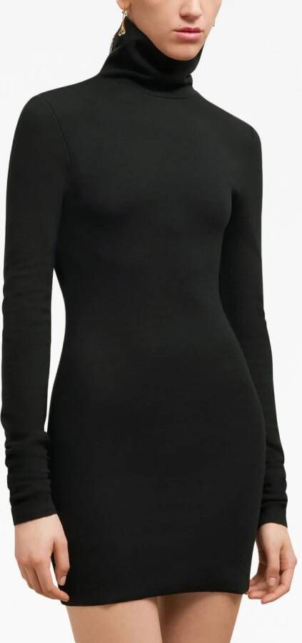 AMI Paris Mini-jurk met hoge hals Zwart