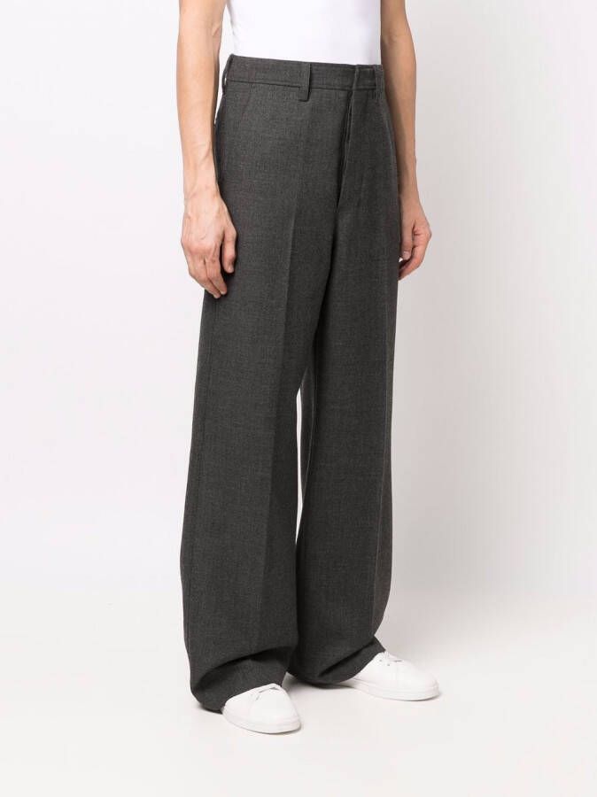 AMI Paris Pantalon met wijde pijpen Grijs