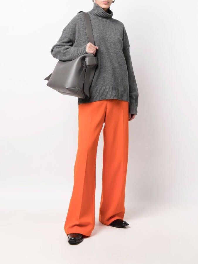 AMI Paris Pantalon met wijde pijpen Oranje