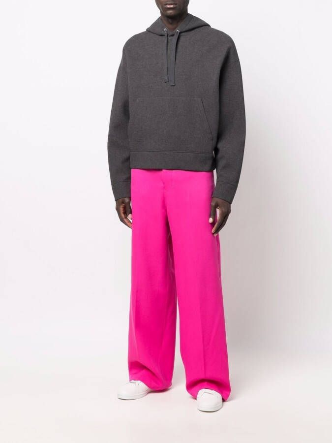 AMI Paris Pantalon met wijde pijpen Roze