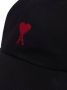 Ami Paris Zwarte Katoenen Pet met Rode Borduursels Black Unisex - Thumbnail 3