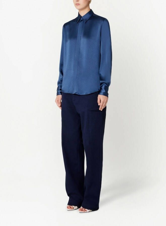 AMI Paris Satijnen blouse Blauw