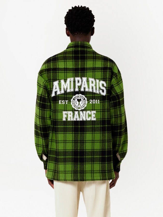AMI Paris Shirt met logoprint Groen