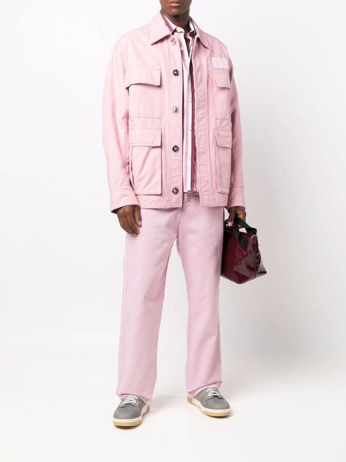 AMI Paris Shirtjack met zakdetail Roze