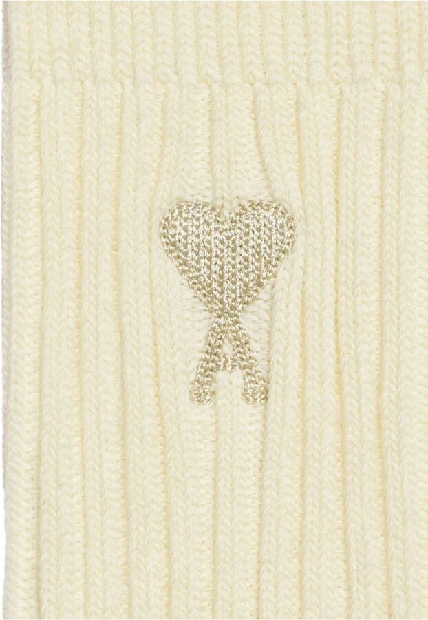 AMI Paris Sokken met geborduurd logo Beige