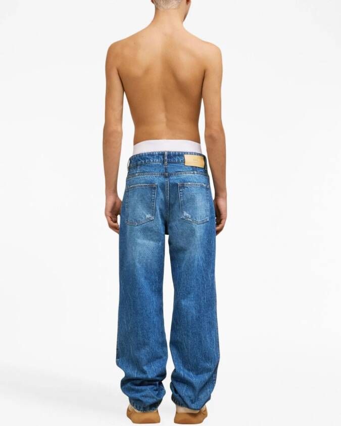 AMI Paris Low-rise straight jeans Blauw