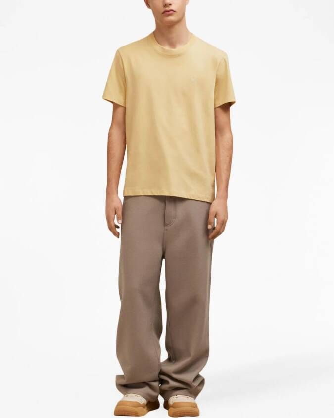 AMI Paris T-shirt met geborduurd logo Geel